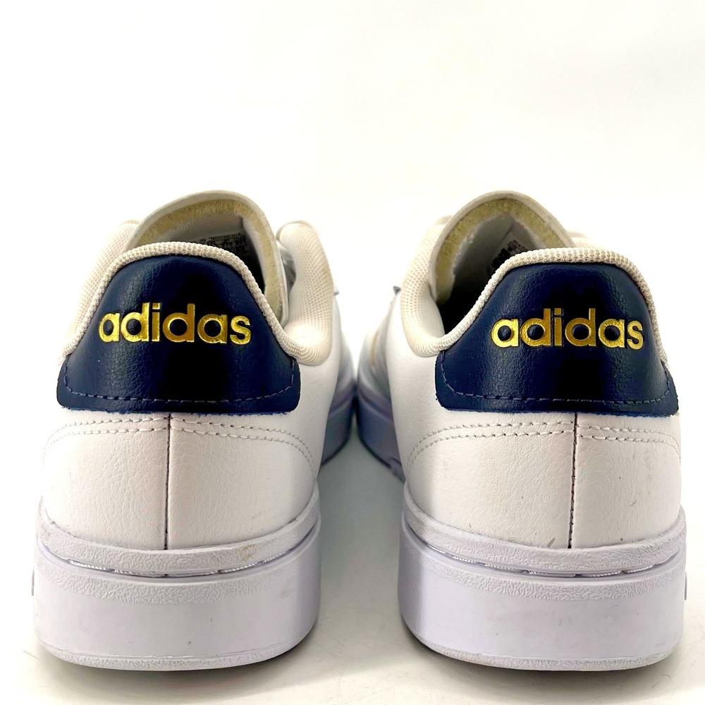Adidas Grand Court Alpha Sneakers Men 9 White Navy Gold Cloudfoam Comfort Preppy
